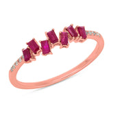 0.04ct Diamond & 0.39ct Ruby 14k Rose Gold Ring